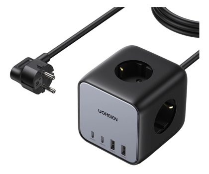 Listwa zasilająca UGREEN Kostka listwa zasilająca 65W USB/USB C + 3x gniazdo AC CD268 6941876221264